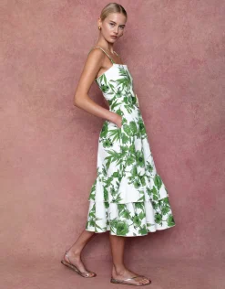Dani Pique Midi Dress in Antigua Green