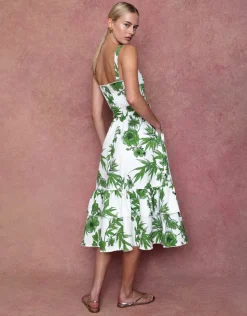 Dani Pique Midi Dress in Antigua Green