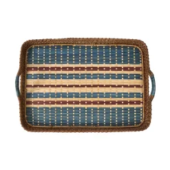 Danish Stripe 18" Tray in Navy