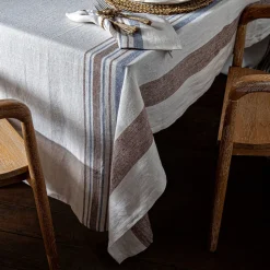 Danish Stripe 60" x 120" Tablecloth in Taupe