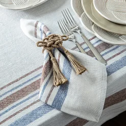 Danish Stripe Napkin in Taupe, Set of 4