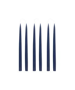 Danish Taper Candles in Denim Blue, Set of 6
