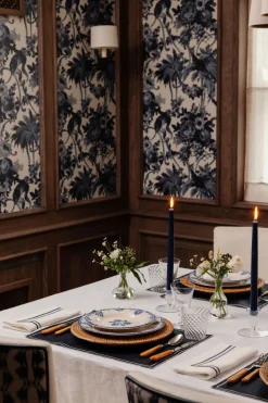 Danish Taper Candles in Denim Blue, Set of 6