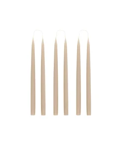 Danish Taper Candles in Linen, Set of 6