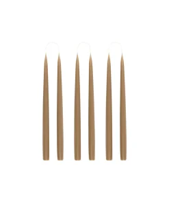 Danish Taper Candles in Nougat, Set of 6