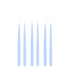 Danish Taper Candles in Powder Blue, Set of 6