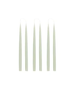 Danish Taper Candles in Sage Green, Set of 6