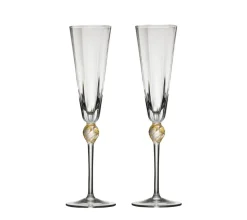 Daphne Flute in Clear & Gold