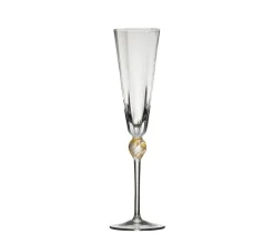 Daphne Flute in Clear & Gold