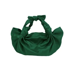 Dark Green NLA Silk Knot Bag