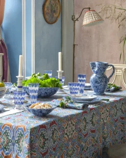 D’Ascoli Donatello Flute Glasses in Sapphire, Set of 6