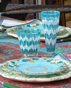 D’Ascoli Donatello Flute Glasses in Turquoise, Set of 6