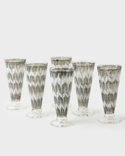 D’Ascoli Donatello Flute Glasses in Walnut, Set of 6