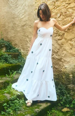 Days Gown in White with Painted Beads