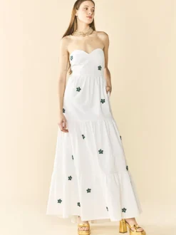 Days Gown in White with Painted Beads