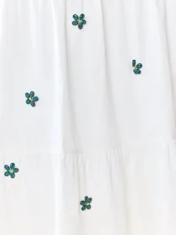 Days Gown in White with Painted Beads