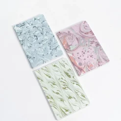 Decorative Marble Pocket Journals, Set of 3