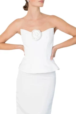 Delicias Corset Top in White