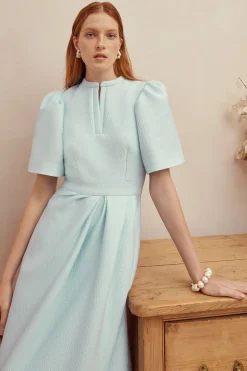 Delphine Dress Ice Blue Cloqué