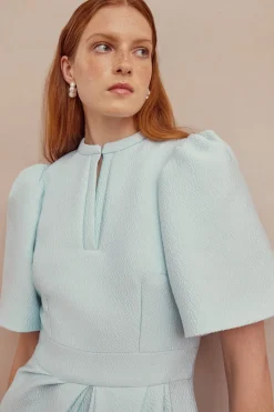 Delphine Dress Ice Blue Cloqué