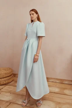 Delphine Dress Ice Blue Cloqué