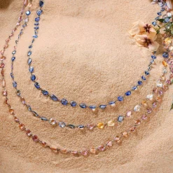 Desert Blooms Mariposa Pink Sapphire Long Necklace