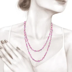 Desert Blooms Mariposa Pink Sapphire Long Necklace