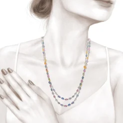 Desert Blooms Wildflower Multi-Colored Sapphire Long Necklace