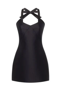 Devi Dress in Black Silk Wool