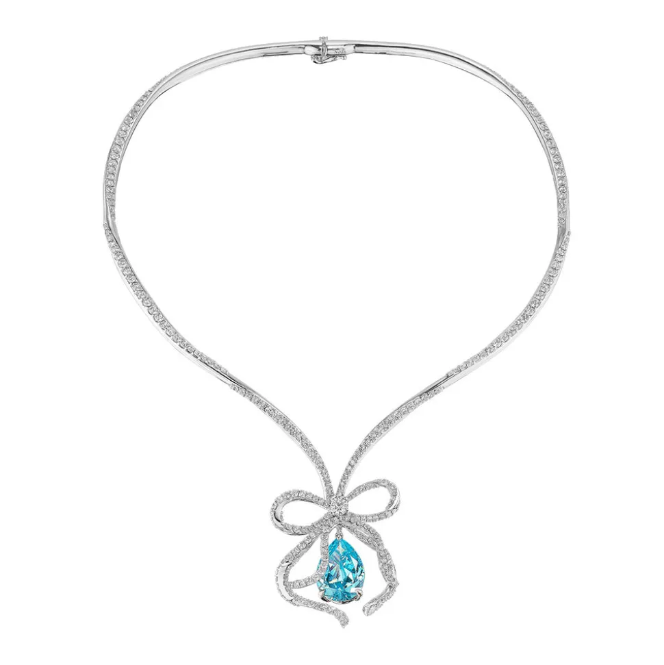 Diamond Bow Necklace