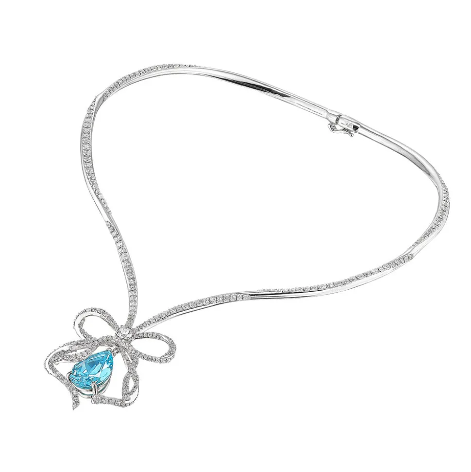 Diamond Bow Necklace