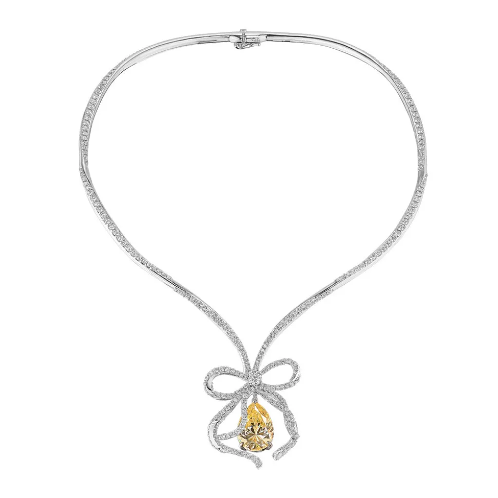 Diamond Bow Necklace