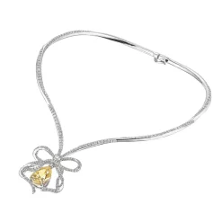 Diamond Bow Necklace