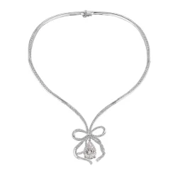 Diamond Bow Necklace