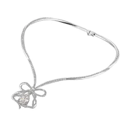Diamond Bow Necklace