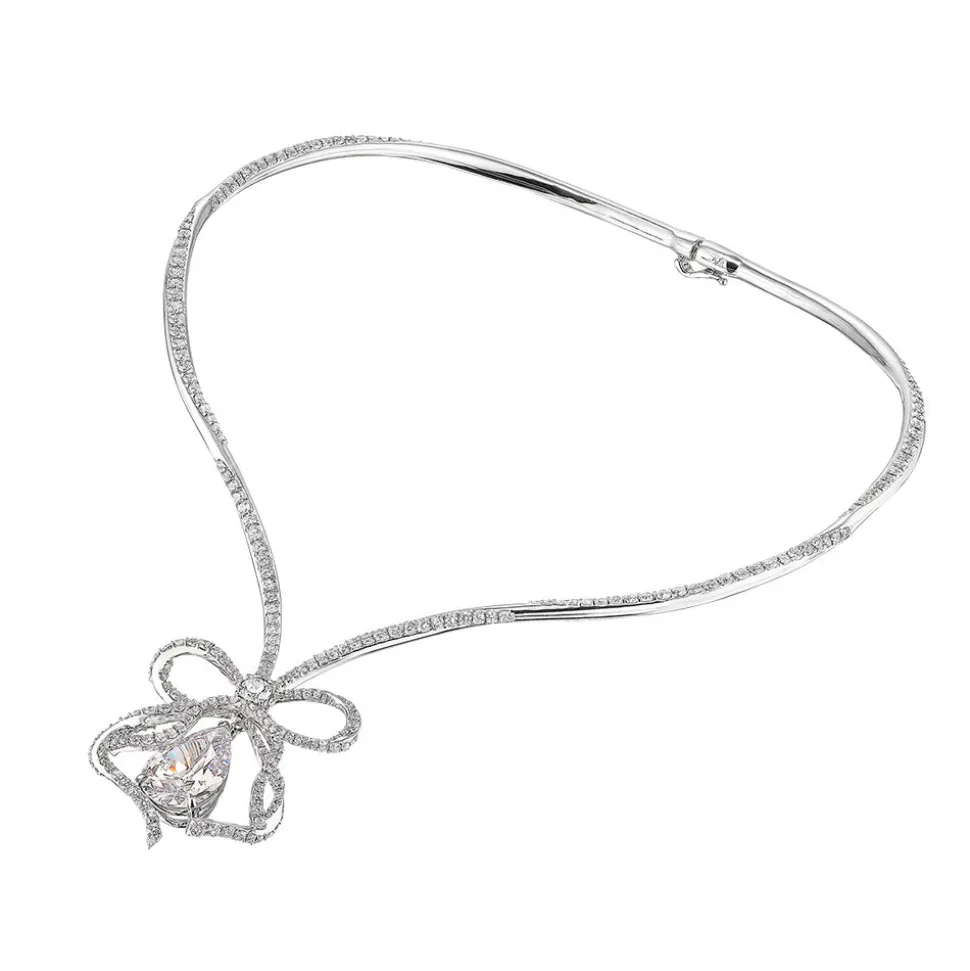 Diamond Bow Necklace
