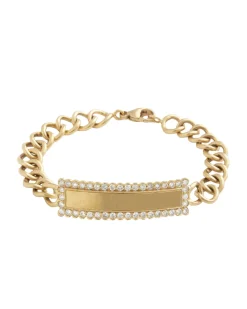 Diamond Edged ID Bracelet with Bespoke Engraving