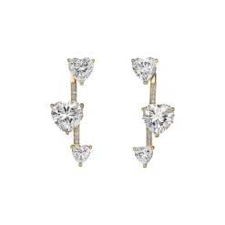Diamond Heart Pendulum Earrings