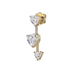 Diamond Heart Pendulum Earrings