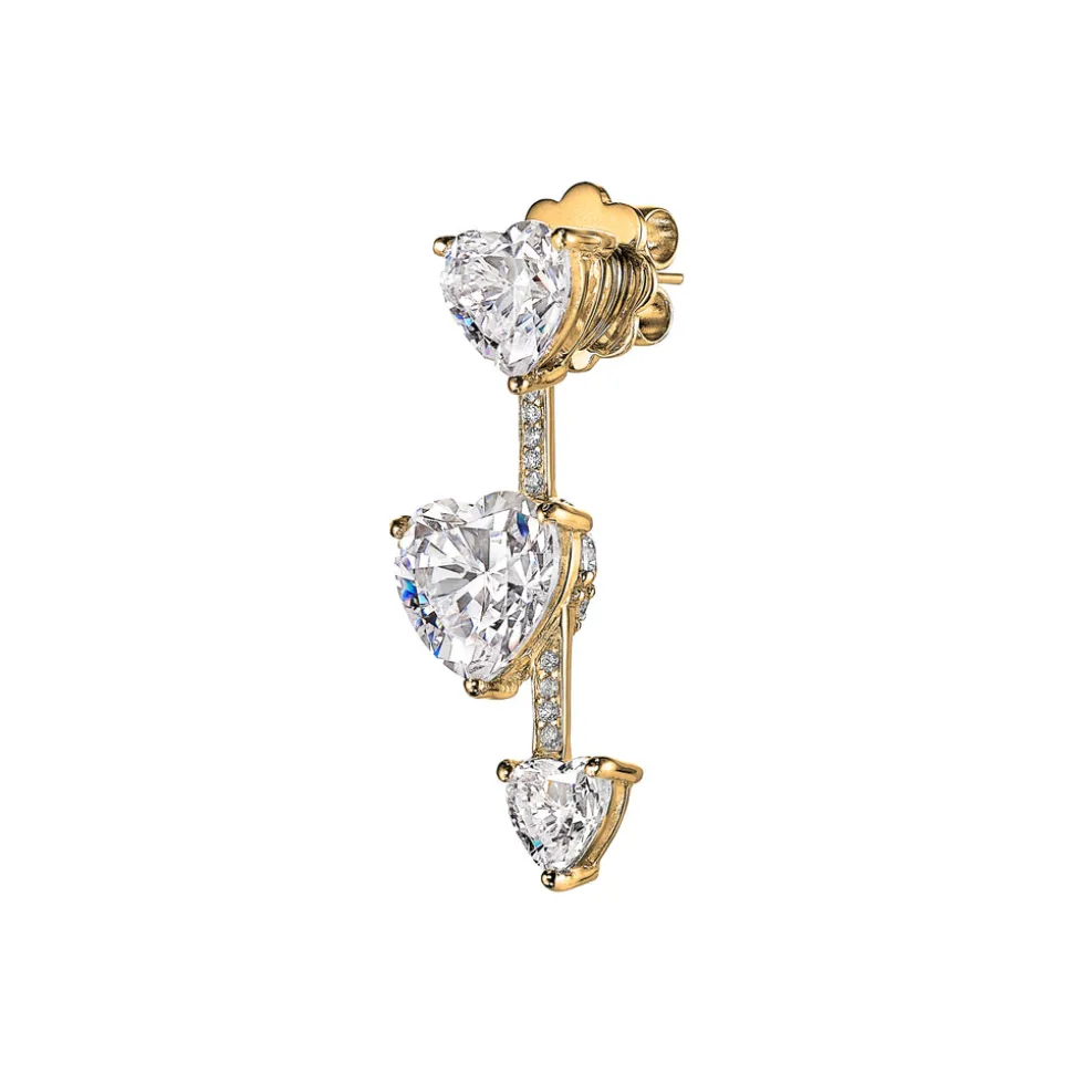 Diamond Heart Pendulum Earrings