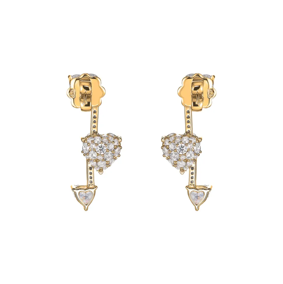 Diamond Heart Pendulum Earrings