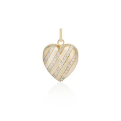 Diamond Heart Stripe Locket