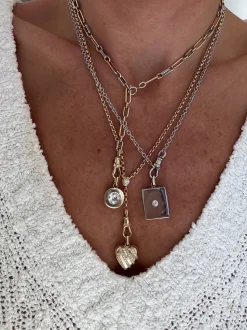 Diamond Heart Stripe Locket