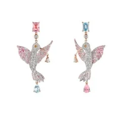 Diamond Hummingbird Earrings