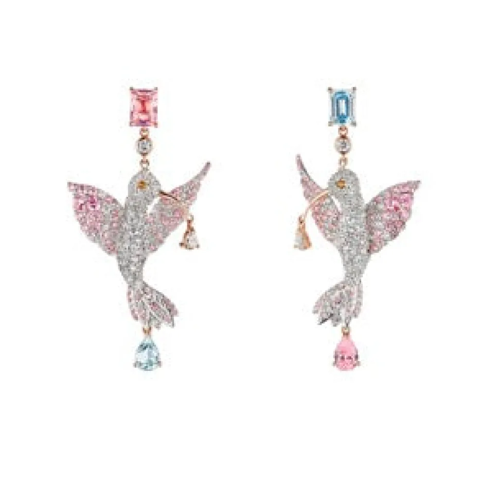 Diamond Hummingbird Earrings