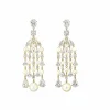 Diamond Pearl Raindrop Earrings