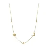 Diamond Star and Moon Necklace