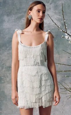 Diana White Fringe Mini Dress