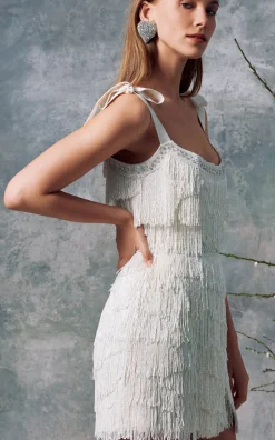 Diana White Fringe Mini Dress