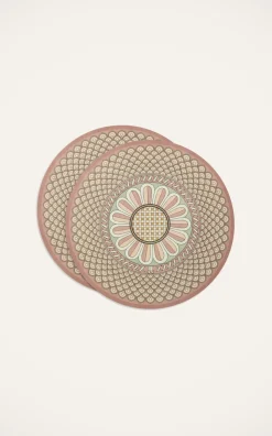 Disk Placemats in Napoli Dusty Pink, Set Of 2